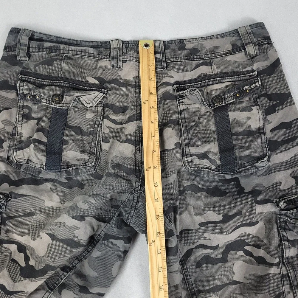 Nick Danger Cargo Shorts Mens 32 Grey Camo Tactical Relaxed Cotton Utility